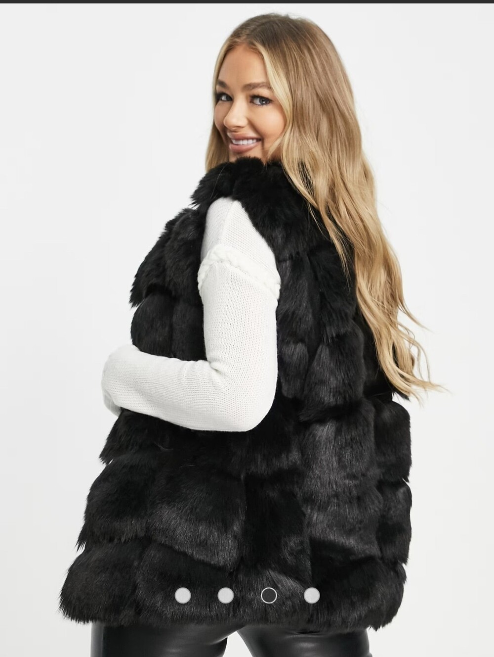 Missguided Plush Faux Fur Vest in Deep Black - Picture 7 of 7